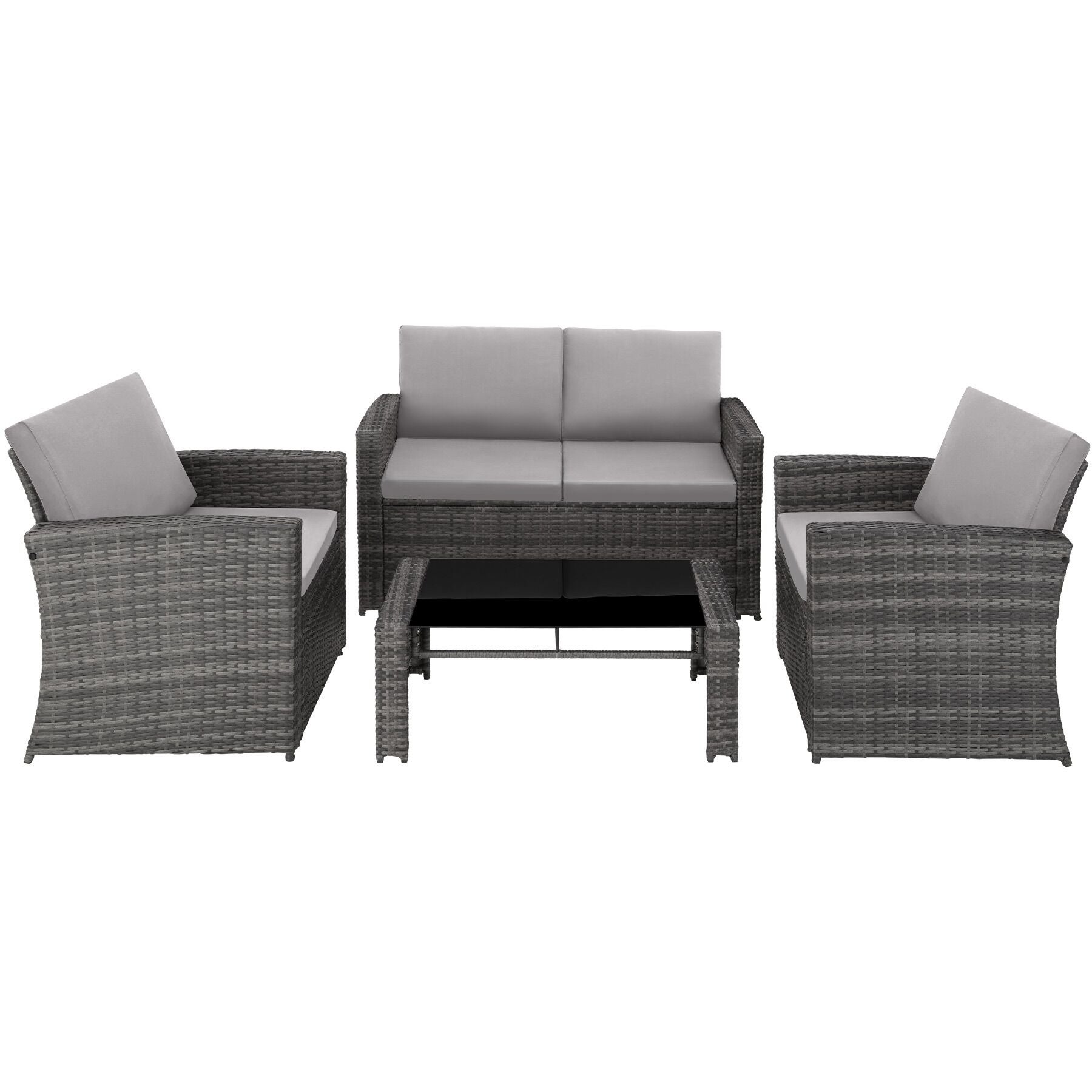 Salon bas de jardin en Acier Gris 4 personnes - 2