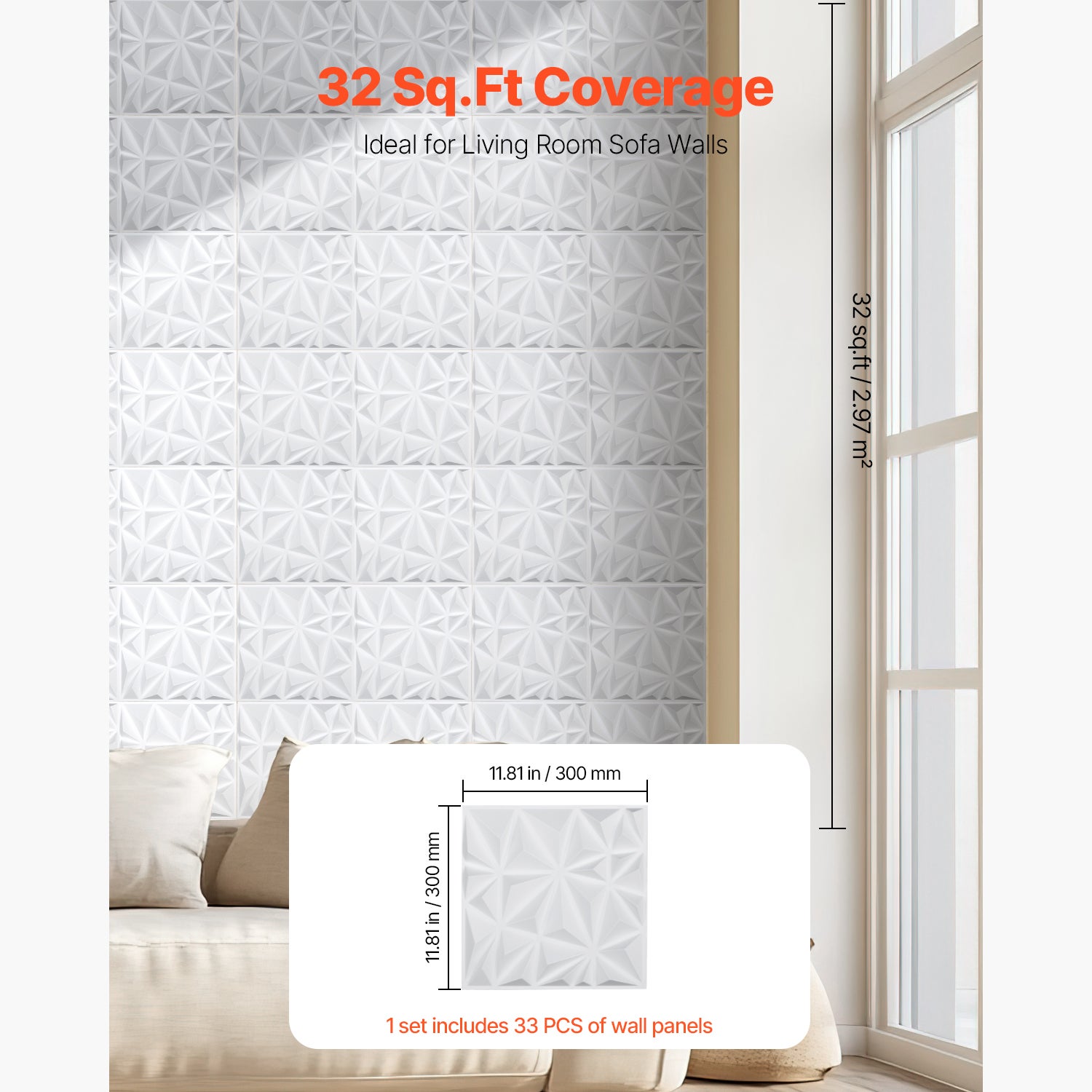 Panneaux muraux SucceBuy 3D,lot 33,carreaux diamant d'art moderne en PVC 11,81 x 11,81 po,32 pi2 pour plafond,chambre,et salle jeux,blanc mat - 7
