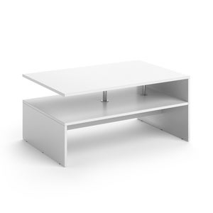 Tavolino Salotto Guillermo Vicco - Bianco/Antracite, 91x52.6cm Con Ripiano E Contenitore - Foto 11