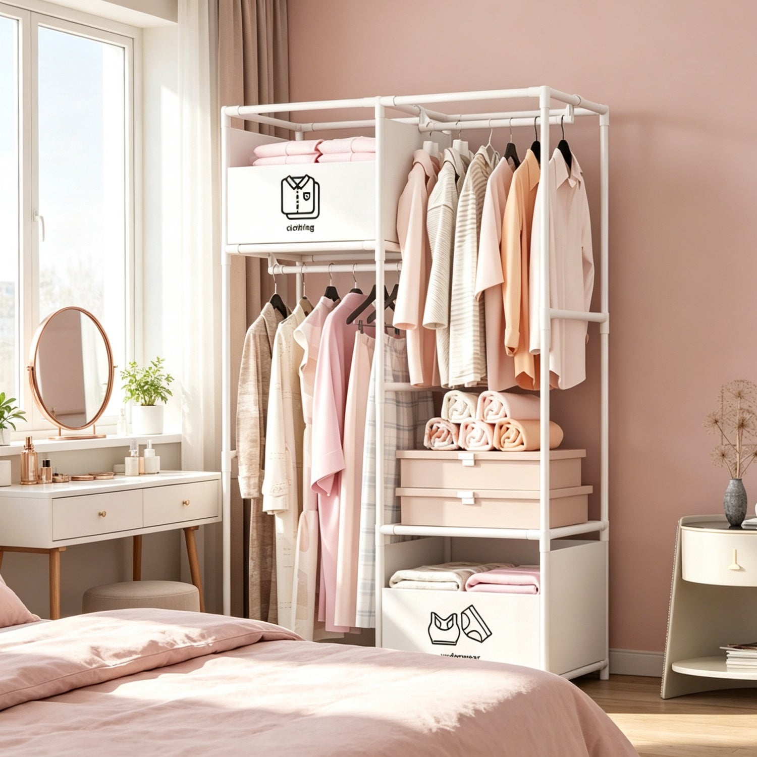 QWINERN Cabide minimalista, cabide para roupa de quarto, cabide aberto ...