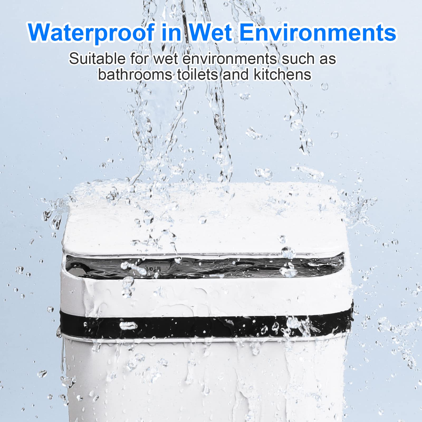 Poubelle anti-odeurs avec couvercle, 12 L, panier à déchets à capteur intelligent, baril d'emballage de salle de bain, pour salle de bain et salon - 2