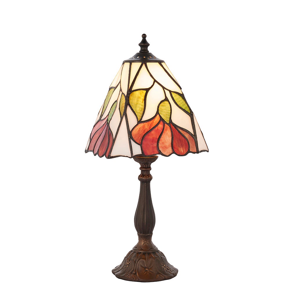 Lampa stołowa kwiaty BOTANICA multikolor czarna 1xE14x15W szkło wym:38x16x16cm IP20 Tiffany