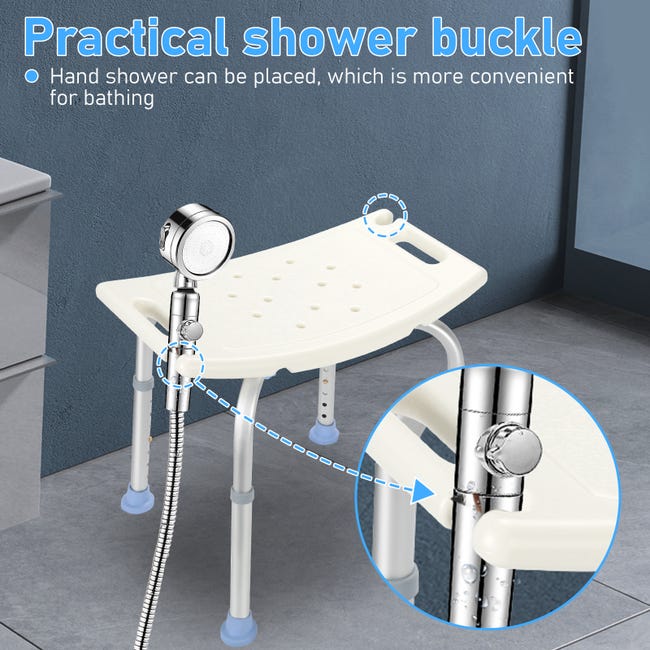 Randaco Sgabello Da Doccia, Sgabello Da Bagno, Sedile Da Doccia Regolabile In Altezza Sgabello Da Doccia Ergonomico Piedini Antiscivolo Max 136 Kg Alluminio Hdpe Bianco 69318813 Randaco Sgabello Da Doccia, Sgabello Da Bagno, Sedile Da Doccia Regolabile In Altezza Sgabello Da Doccia Ergonomico Piedini Antiscivolo Max 136 Kg Alluminio Hdpe Bianco 69318813