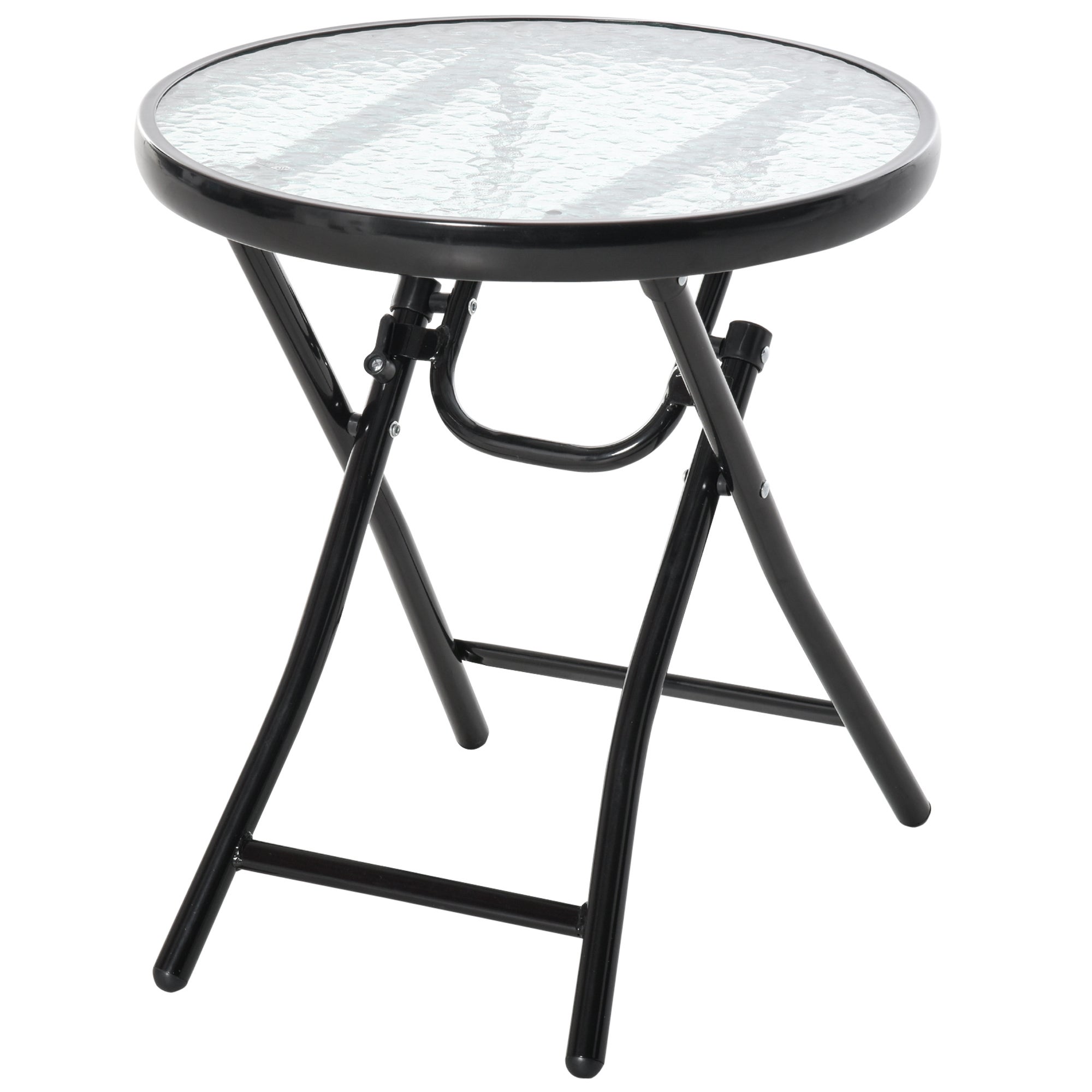 Table d'appoint ronde pliante Outsunny, table de jardin avec plateau en ...