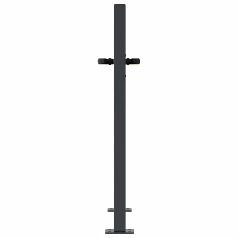 Portail de jardin anthracite 105x80 cm acier conception d herbe - 5