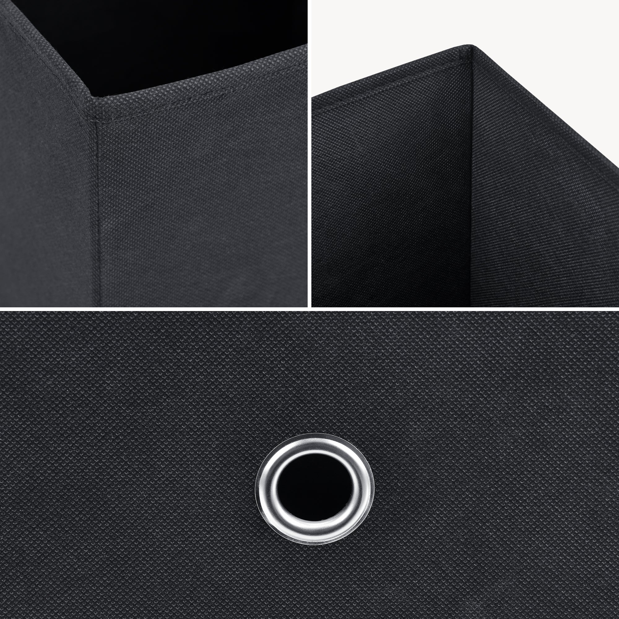 Set de 10 Boîtes de Rangement Textile Non Tissé 28 x 30 x 30 cm Noir [en.casa] - 9
