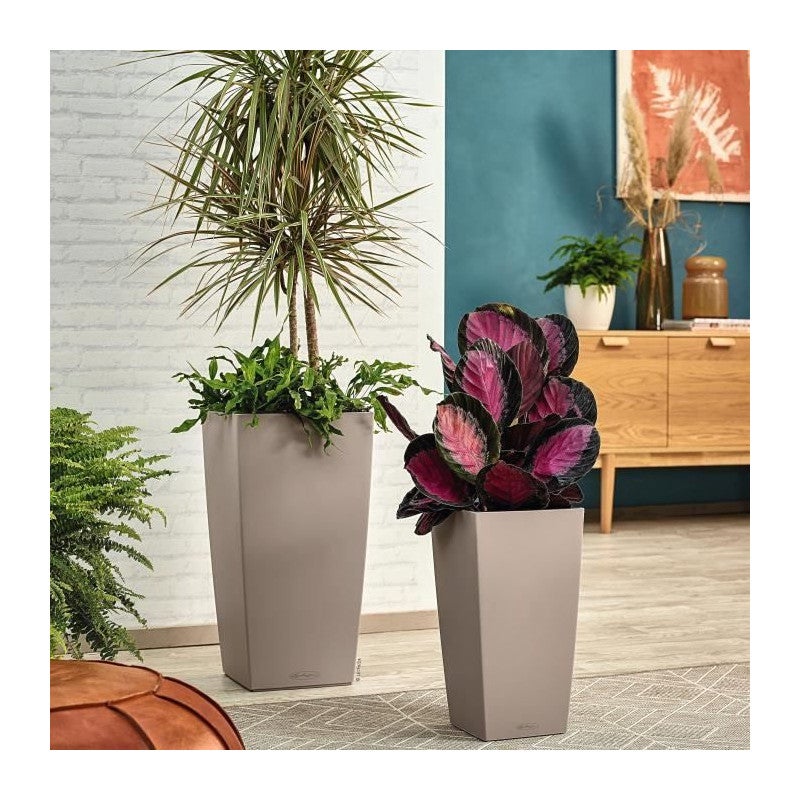 Pot de fleur LECHUZA Cubico Color 40 - kit complet, brun sable - 5