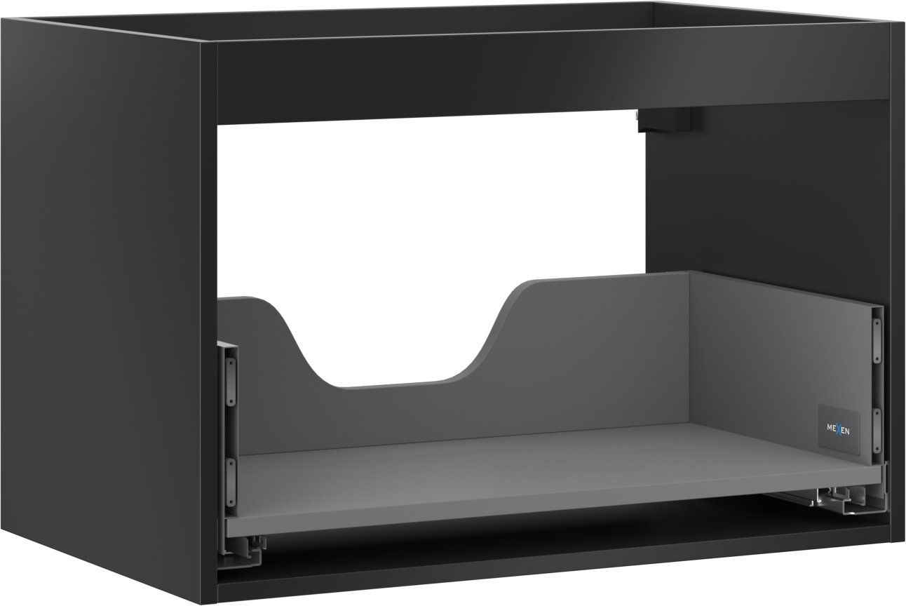 Mexen Box-A corps de meuble sous-lavabo 70 cm, 1 tiroir, noir mat ...
