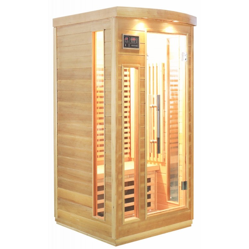 SNÖ Sauna infrarouge 1 place 1500W panneaux carbone Hemlock avec chromothérapie - 4