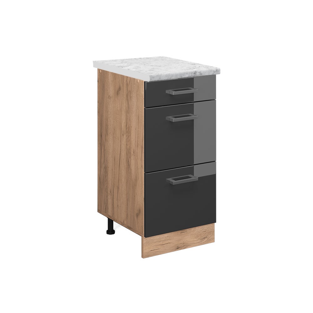 Vicco Szafka dolna do kuchni R-Line, Antracyt wysoki połysk, 40 cm BR Marmur