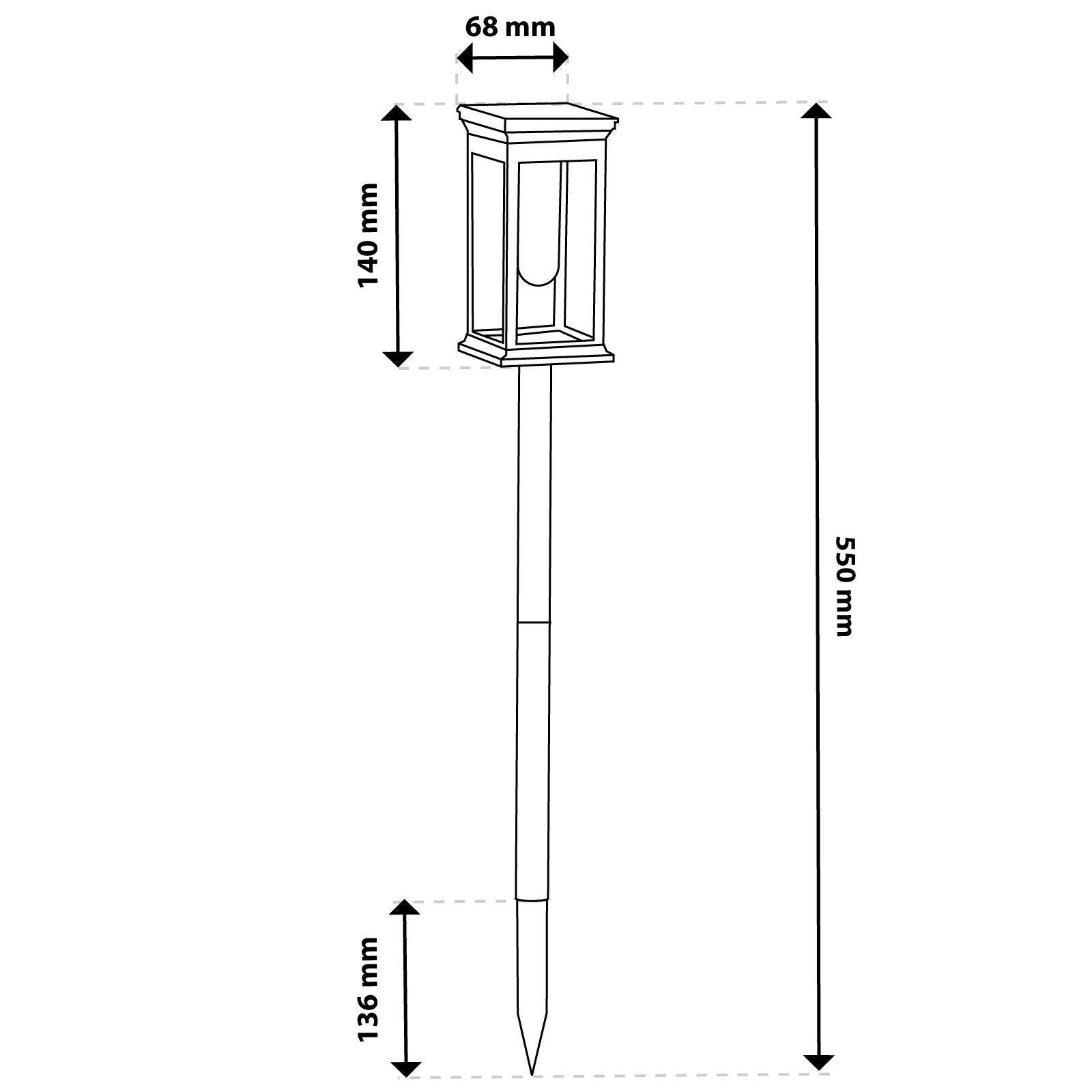 Lampa Solarna Lumiled LED Ogrodowa Zewnętrzna Wbijana IP65 Ozdobna Lampka Słupek 1 szt. - 9