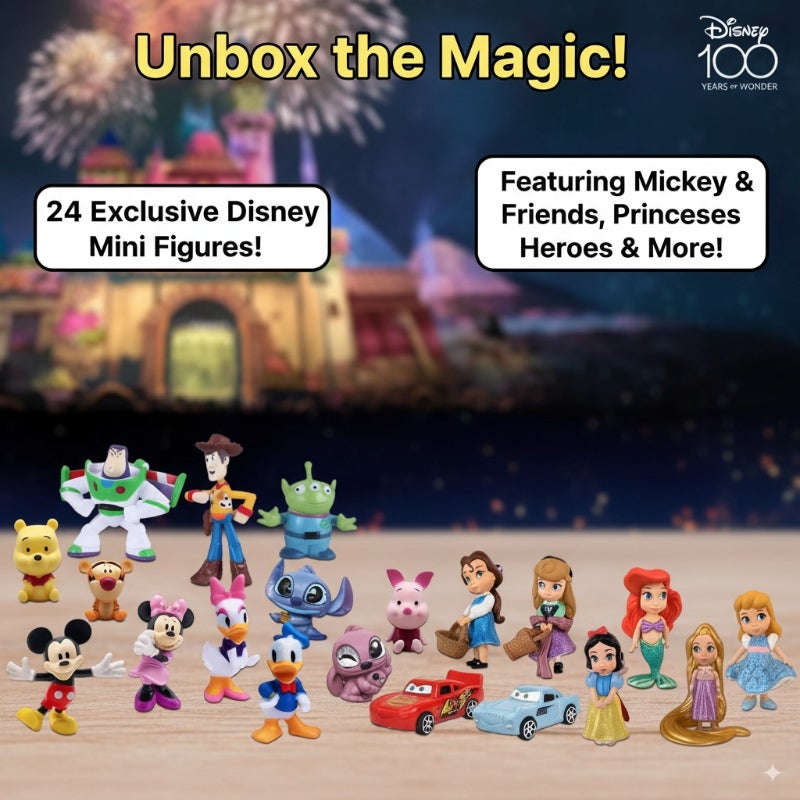 Calendario dell'Avvento Disney da 24 giorni, scatole regalo natalizie, giocattoli di Topolino, regali per bambini a tema cartoni animati, decorazioni - 3