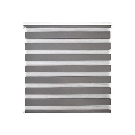 Blindecor lira | estor enrollable noche y día - medidas estor: 120x250 - medidas tela estor: 117x245 - estor gris antracita