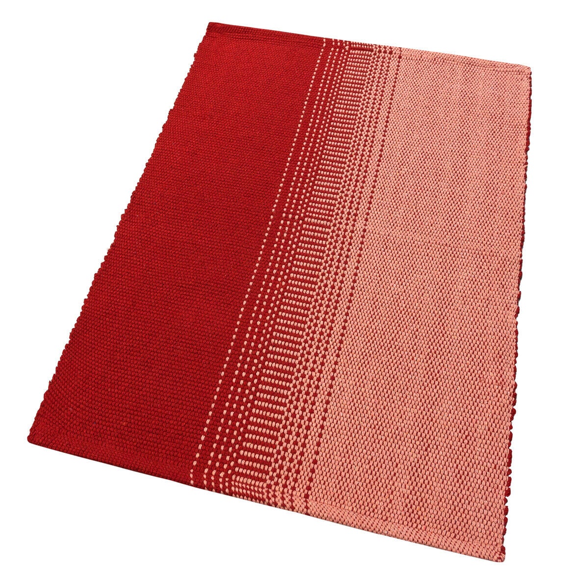 Alfombra de baño cocina 55x180 cm algodón puro suave absorbente lavable tejidas a mano rojo