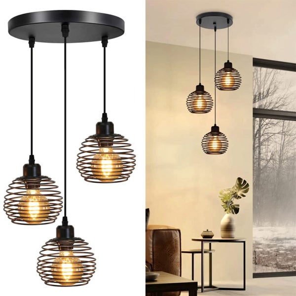 Lampa wisząca w stylu retro industrialnym, E27, lampa sufitowa, korytarz, jadalnia, sypialnia, bar, lada barowa, lampa dekoracyjna (bez żarówek)