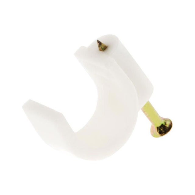 Lot de 20 crochets fixation Ø6mm - Blanc - Zenitech