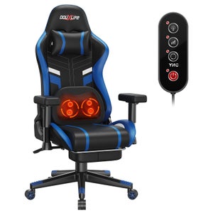 Tactical SMI Sedia Da Gioco Ergonomica Con Massaggio - 8 Programmi, Braccioli 3D, Schienale Reclinabile Fino A 180°, Supporto 150kg, Nero