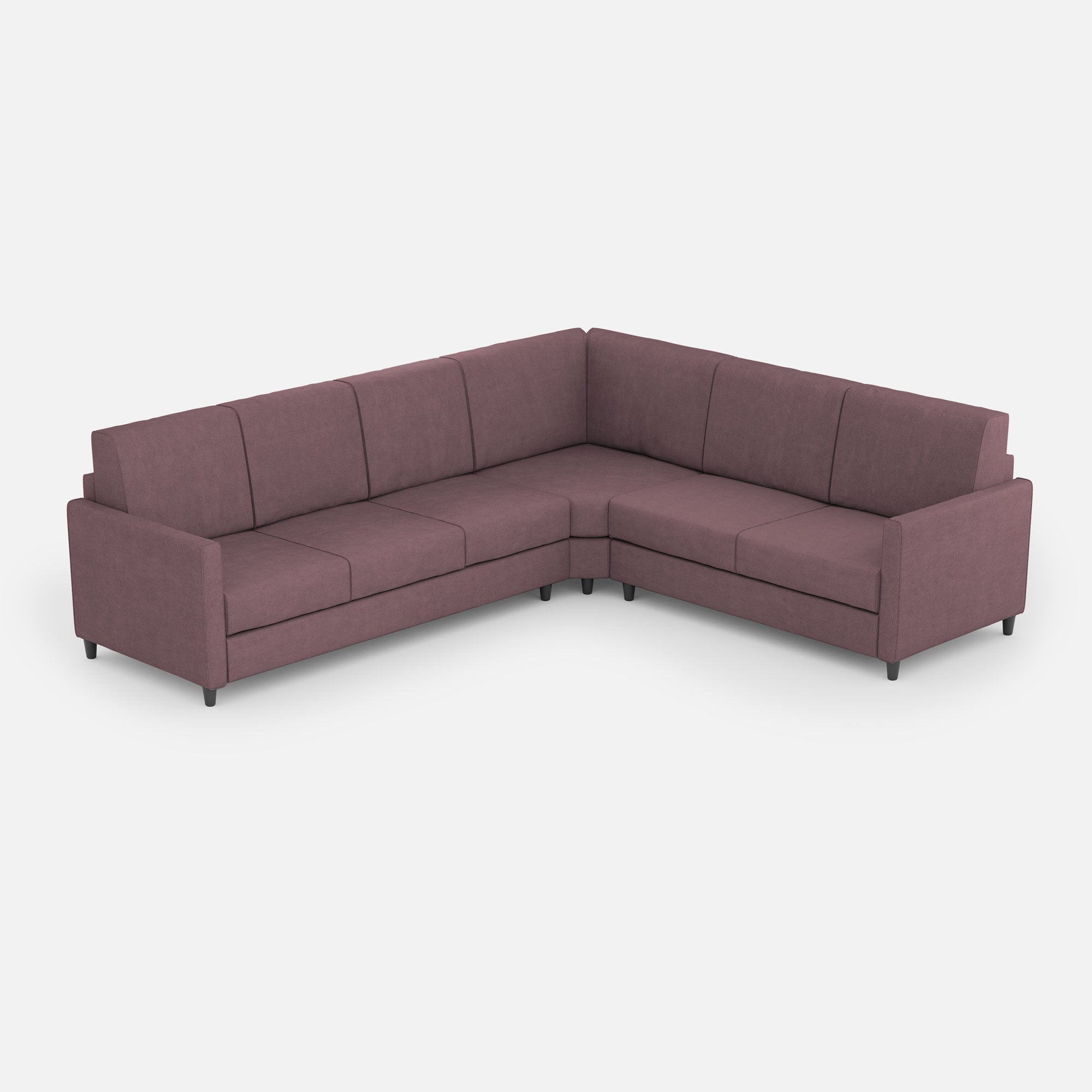 Sofá karay de 3 plazas (tres plazas de 60 cm) + rincón + sofá de 2 plazas (dos plazas de 60 cm) dimensiones exteriores l.281x221 color ciruela