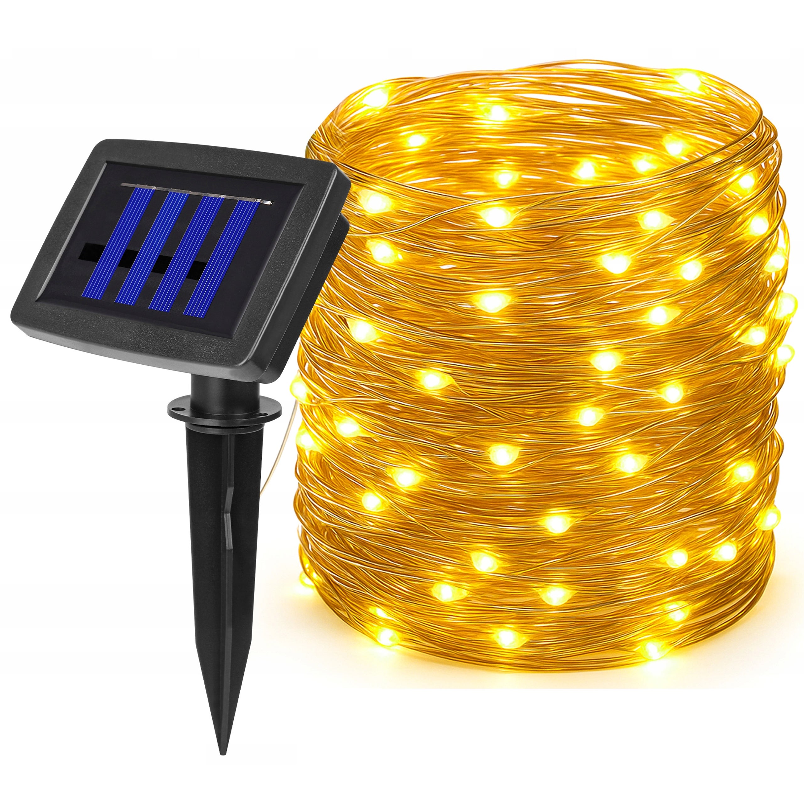 Girlanda LED solarna linka 200 diod 22m 3000K ciepła biel lampki ogrodowe IP44 MasterLED