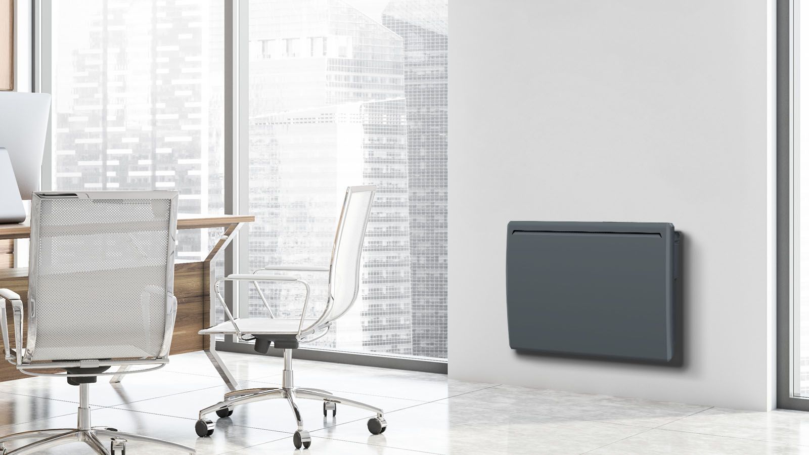 Radiateur Électrique LCD Céramique Gris Anthracite 1000W - 2