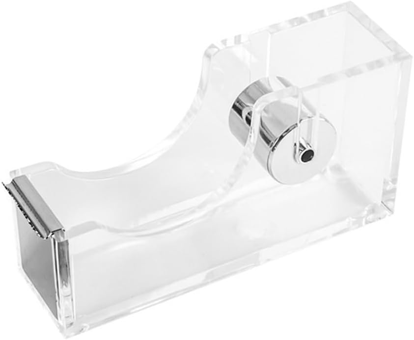 Dévidoir De Ruban Adhésif Acrylique Transparent Avec Coupeur - Bureau Moderne Et Pratique