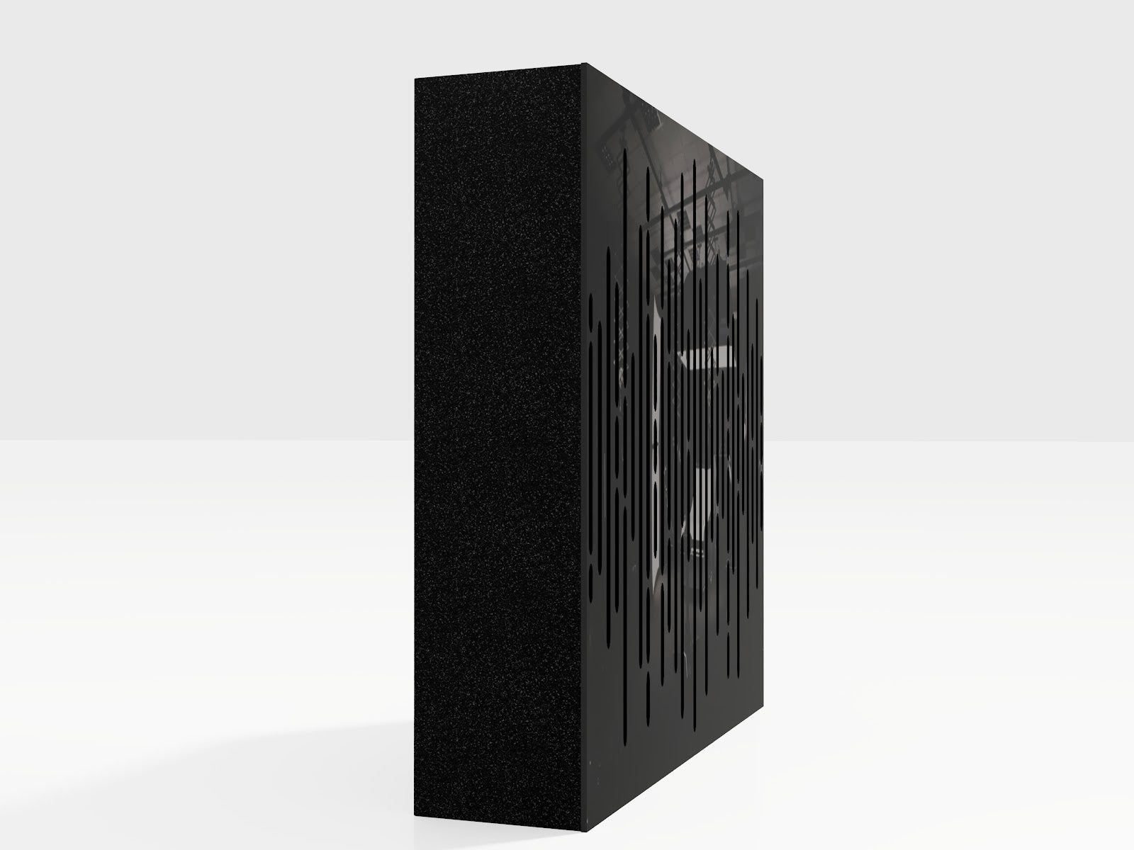 Lot de 2 Panneaux acoustiques AbFuser VELAR absorbants-diffusants 50x50x10cm -0,5m² surf.tot -Plastique perforé et mousse acoustique -Noir brilliant - 3