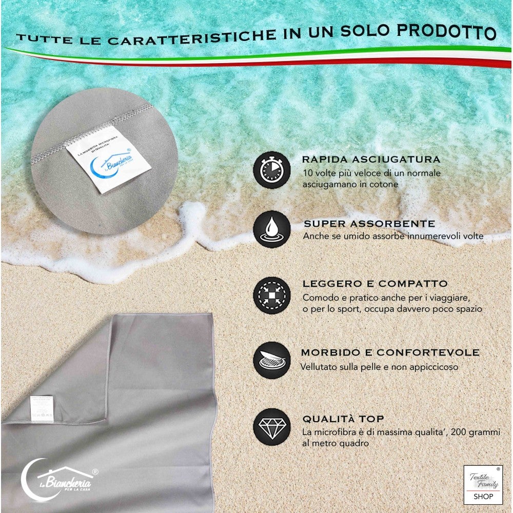 Asciugamano Mare Microfibra Telo Mare Maxi In Microfibra 155x170