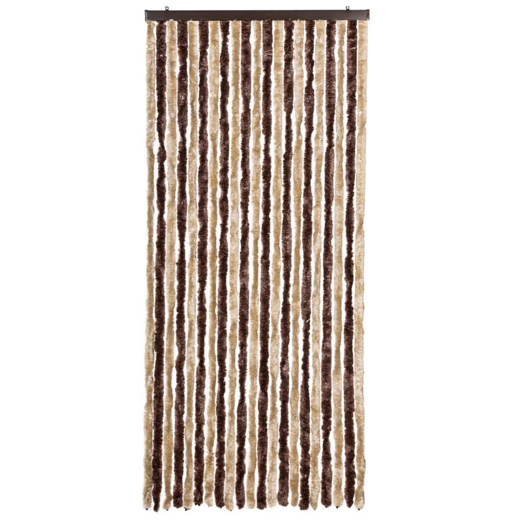 Moustiquaire | Rideau anti-moustique Beige et marron clair 90x220 cm Chenille CFW97295 - 3