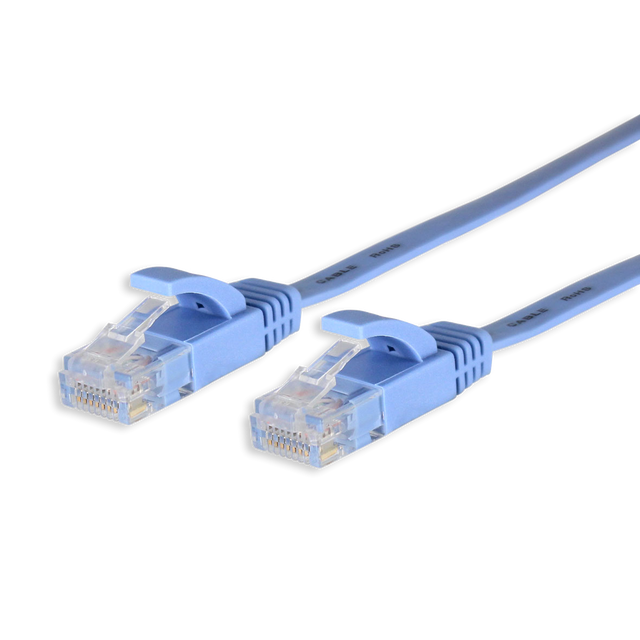 Câble réseau/ethernet Plat RJ45 LAN mâle/mâle Cat6 bleu avec blindage UTP 10 mètres - SEDEA - 913079