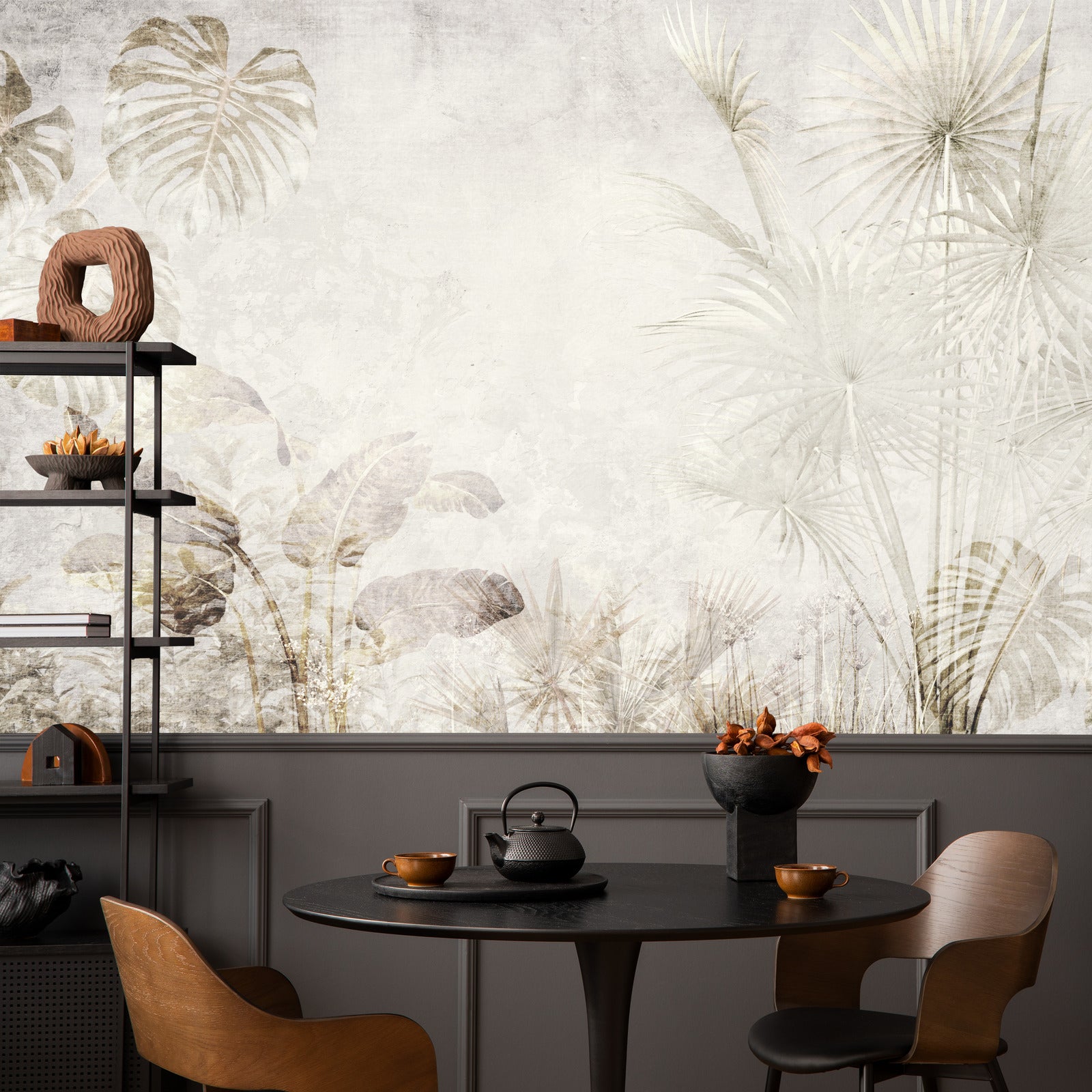 Papel Pintado Vlieseline Foto Para Habitación Hojas Tropicales Concreto 368cm x 254cm - 4