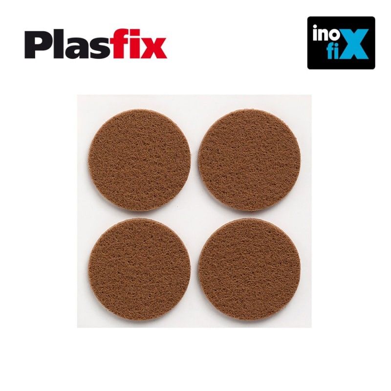 Pack de 4 patins en feutre marron synthetiques adhesifs diametre 38mm plasfix inofix - 3