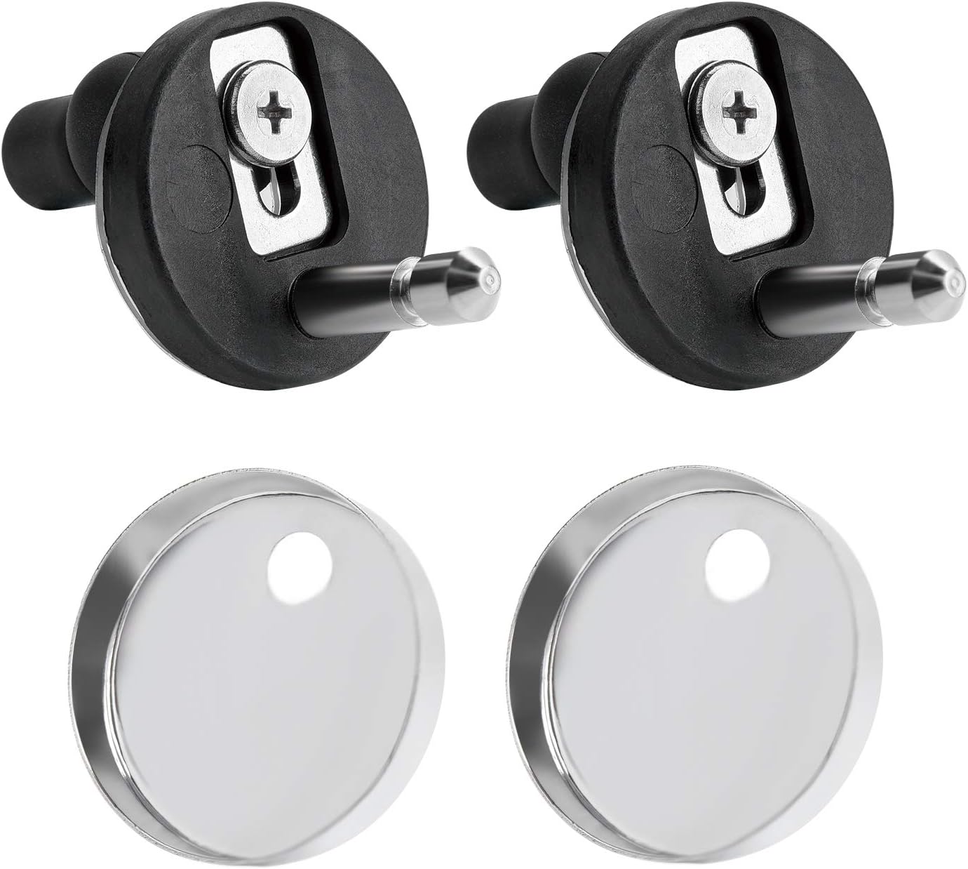 Lot 2 Fixations Universelles Abattant WC - Charnières Robustes pour Couvercle Toilettes, Remplacement Facile et Durable - 3