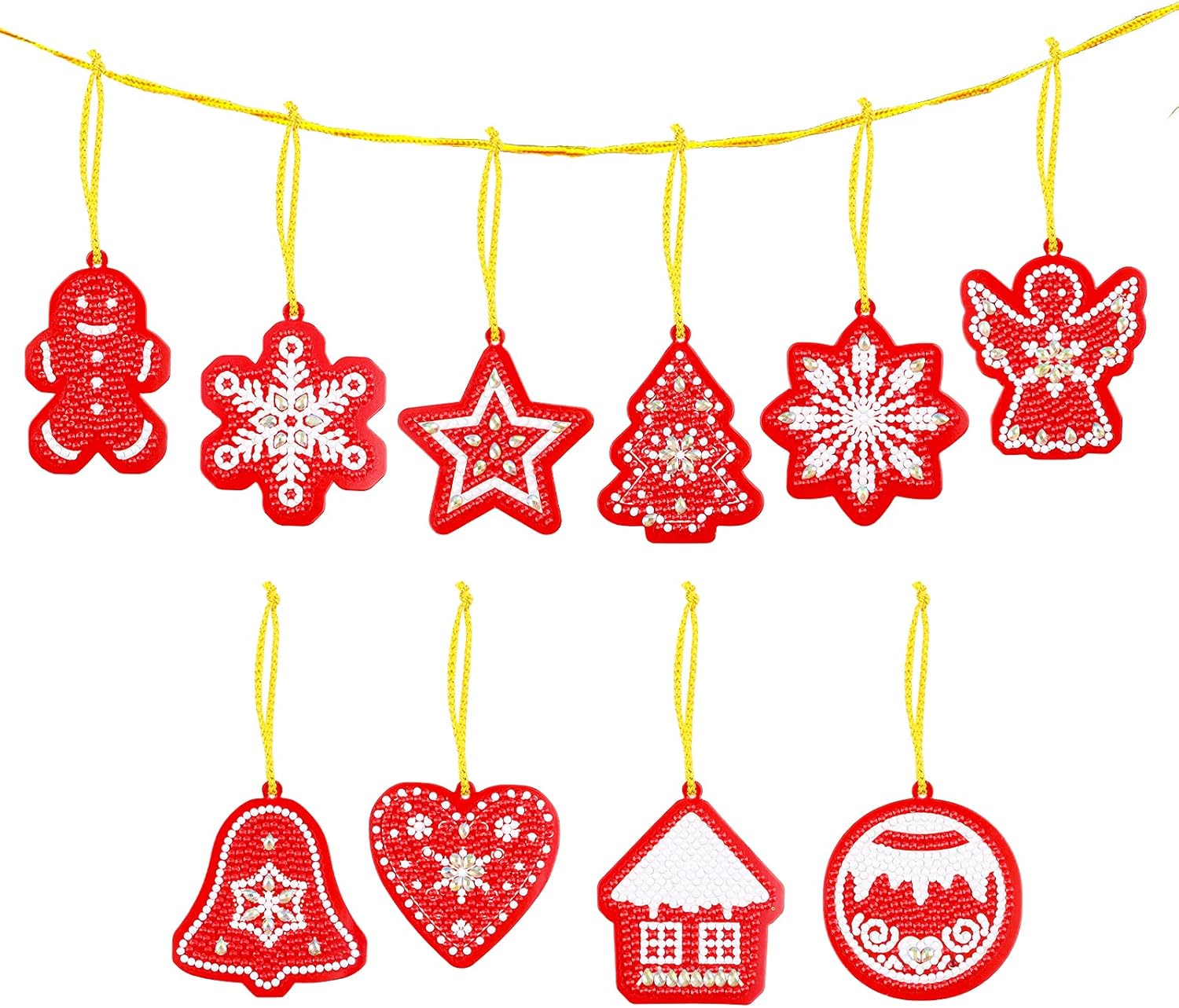 Set Di 24 Adesivi 5D Diamond Painting Natale - Fai Da Te Con Stris, Albero E Pupazzo Di Neve Per Decorazioni