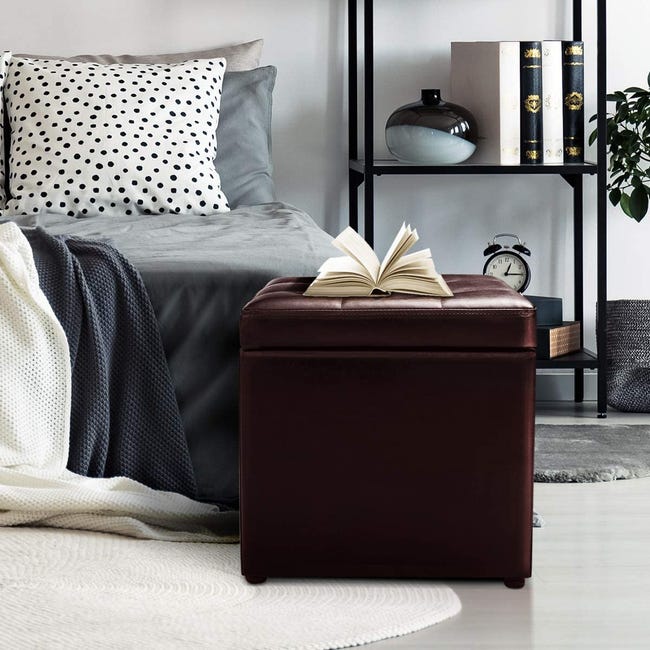 YSUEFIJO Pouf Contenitore Ecopelle, Pouf Morbido Poggiapiedi, Cassapanca Contenitore da Esterno Grande, Sgabello Cubo Moderno, per Corridoio, Camera da Letto, Soggiorno YSUEFIJO Pouf Contenitore Ecopelle, Pouf Morbido Poggiapiedi, Cassapanca Contenitore da Esterno Grande, Sgabello Cubo Moderno, per Corridoio, Camera da Letto, Soggiorno