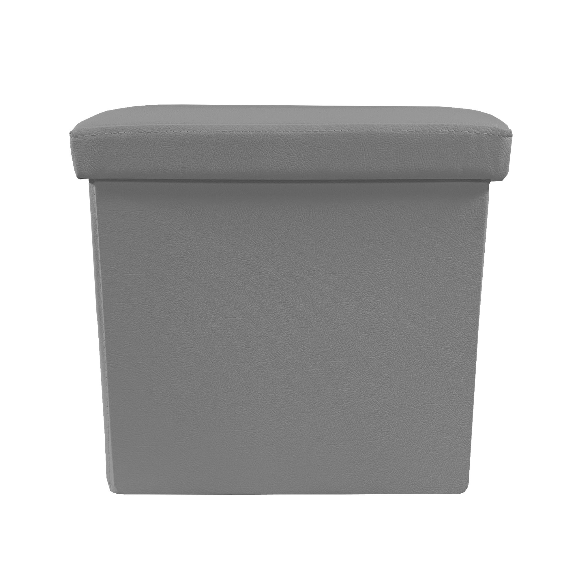 Puff ottoman cuadrado polipiel plegable 38x38x38cm | nyana home | gran almacenaje | estilo otomano | polipiel resistente | gris