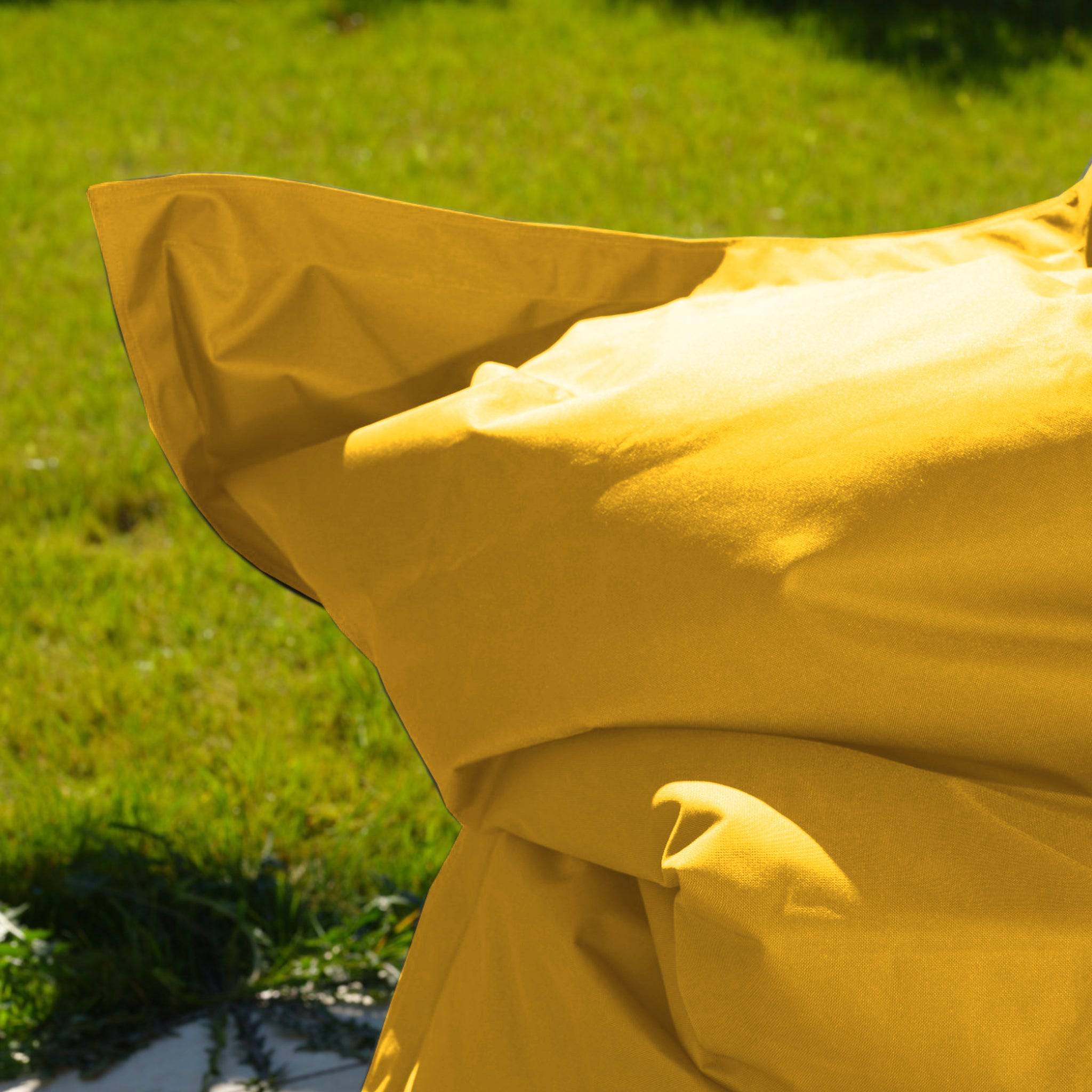 Housse pour Pouf Géant XXL 180x140cm Intérieur et Extérieur - Jaune miel - 4