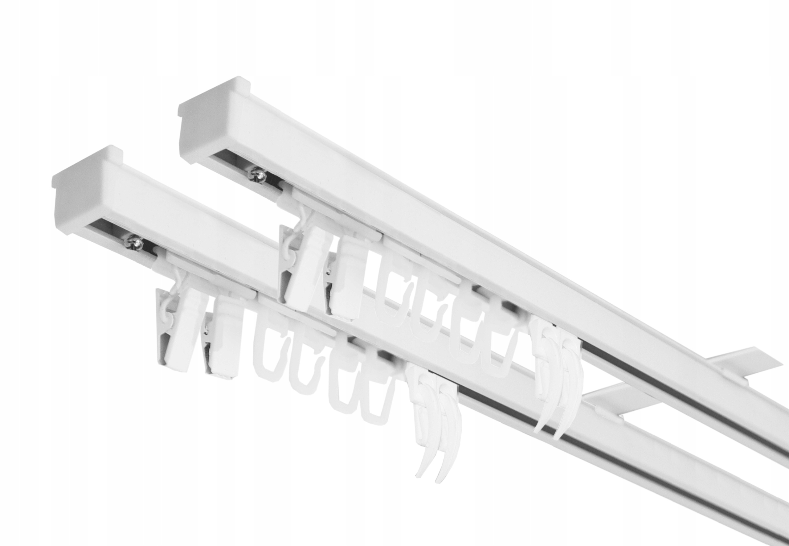 Karnisz Sufitowy Szyna Sufitowa Aluminiowa Podwójna PS Biała 560 cm