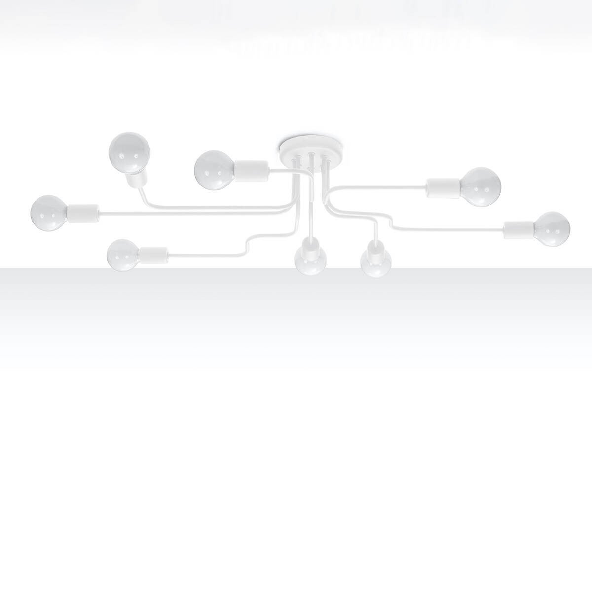 Lampa sufitowa wisząca Vector biała 8xE27x15W wym: 15,5 x 103 x 56 cm metal Sollux Lighting