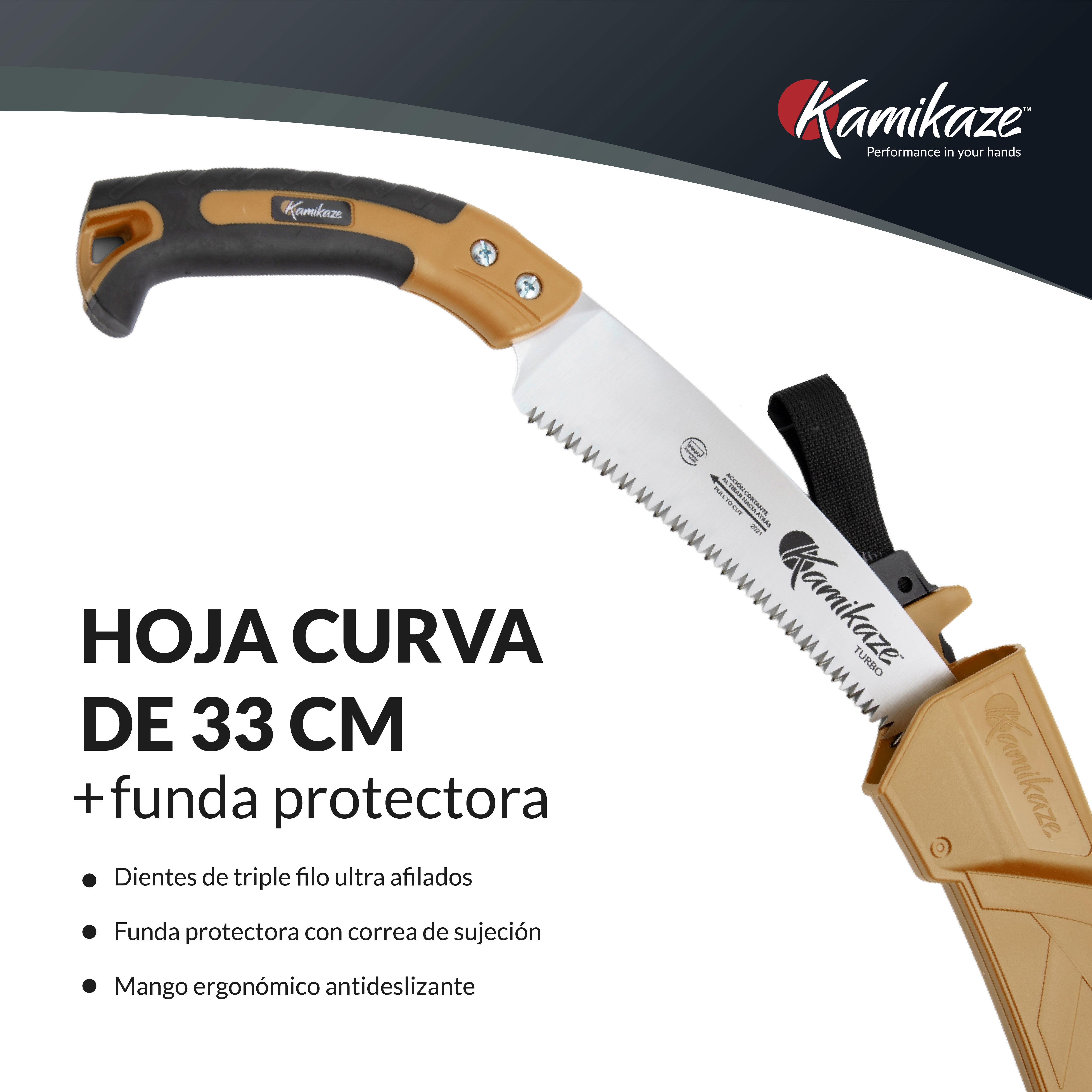 Scie D'élagage Kamikaze Km S-330 Max. 80mmø. Comprend La Couverture. Acier Sk-4. Dents Japonaises. Scie À Main Courbée. Vu Le Pruneau. - 4