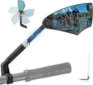2 Pezzi Specchietto Retrovisore Bici, 360° Ruotabile HD Ciclismo retrovisori Specchietto per Bicicletteper Mountain Bike Ciclismo Bici