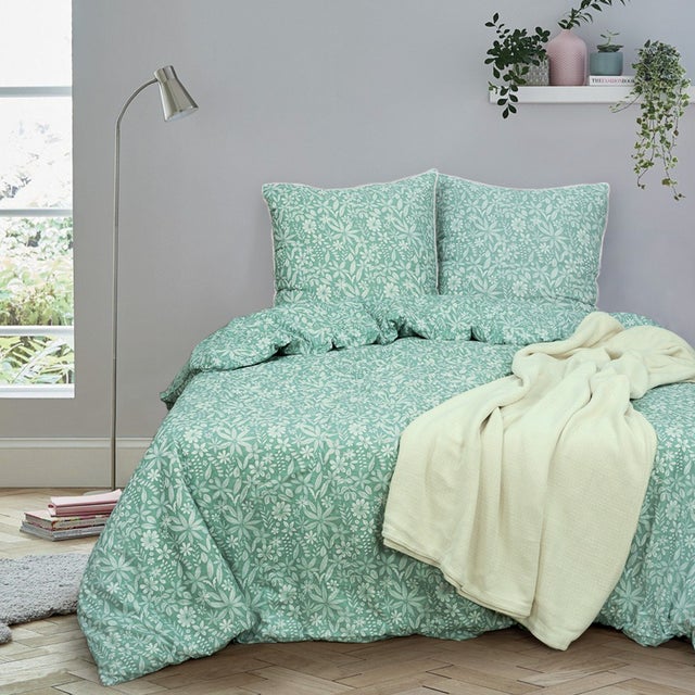 Parure de lit 240x220 cm coton + lyocell LIBERTYS Vert Celadon