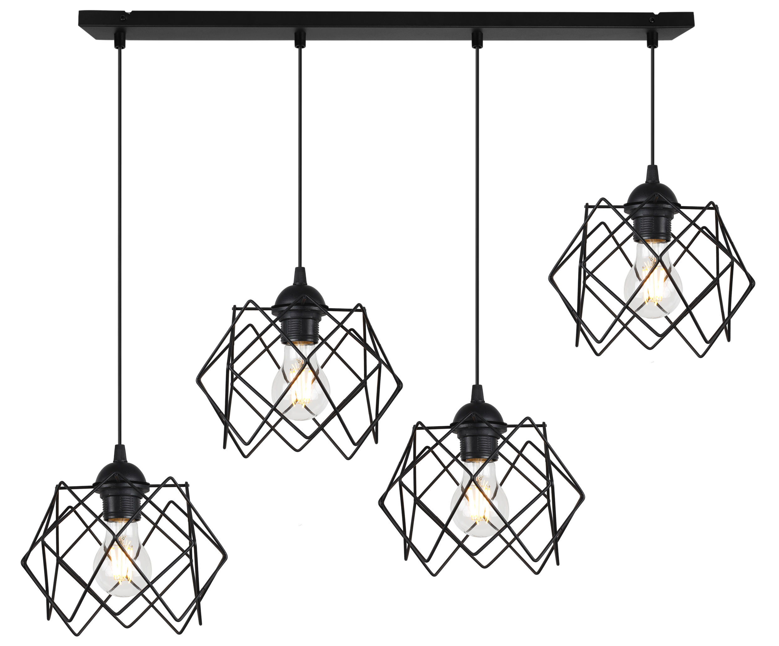 Lampa sufitowa wisząca Stella czarna modern 4xE27 klosz metalowy czarny Light Home LH