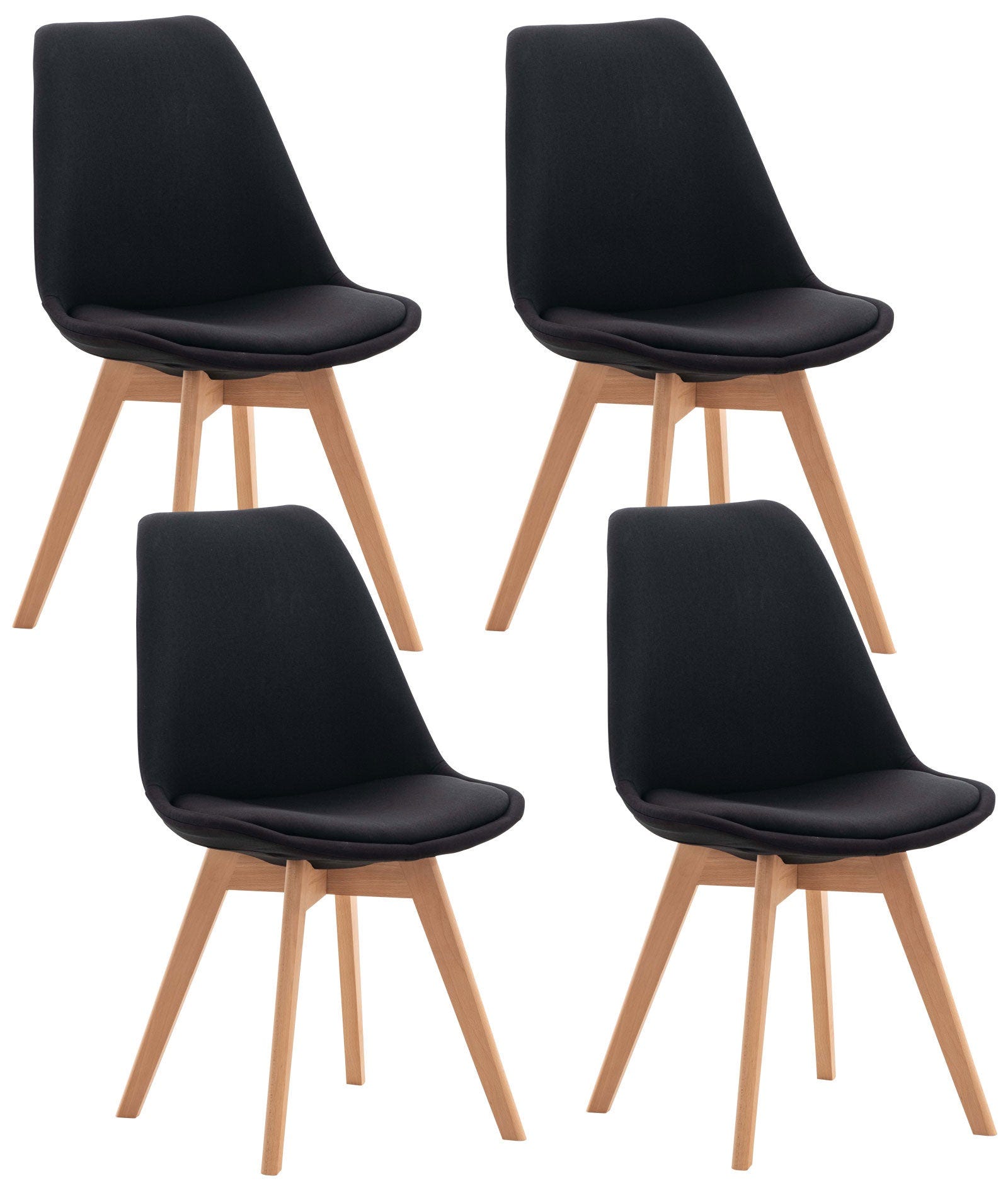 Lot 4 chaises dossier haut bois et simili cuir design italien Calligaris Lot 4 chaises dossier haut bois et simili cuir design italien Calligaris
