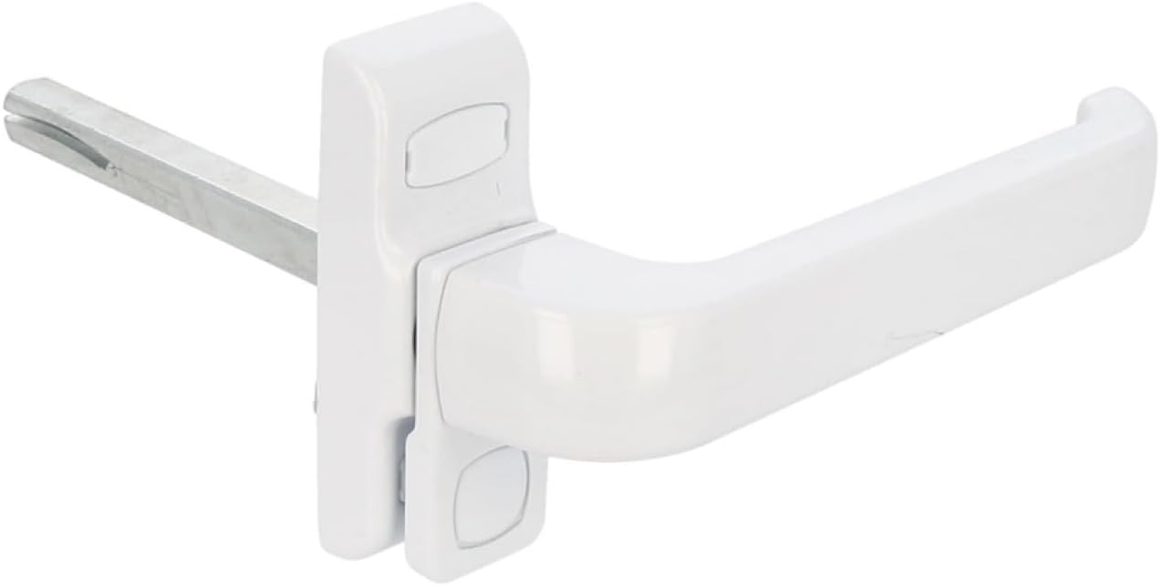 Poignée de verrouillage pour portes et fenêtres Mod. | 122 x 70 mm | Rosace | Droite | Portes et fenêtres intérieures | Sans équerre | Aluminium blan - 3
