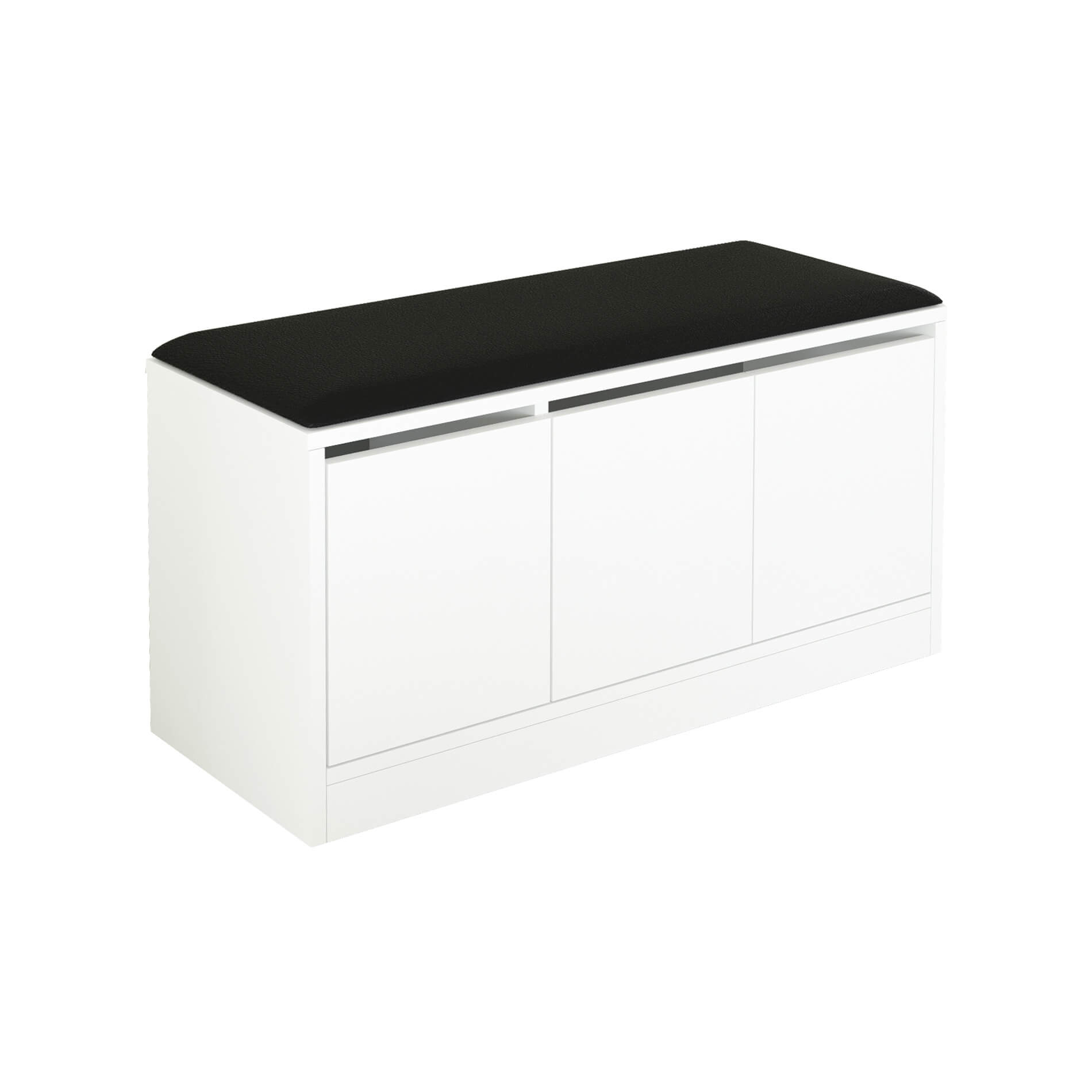 Banc à chaussures Rebecca Mobili Cocos 46x89,5x35,5 Panneau de particules Simili-cuir Blanc Gris Foncé Moderne - 4