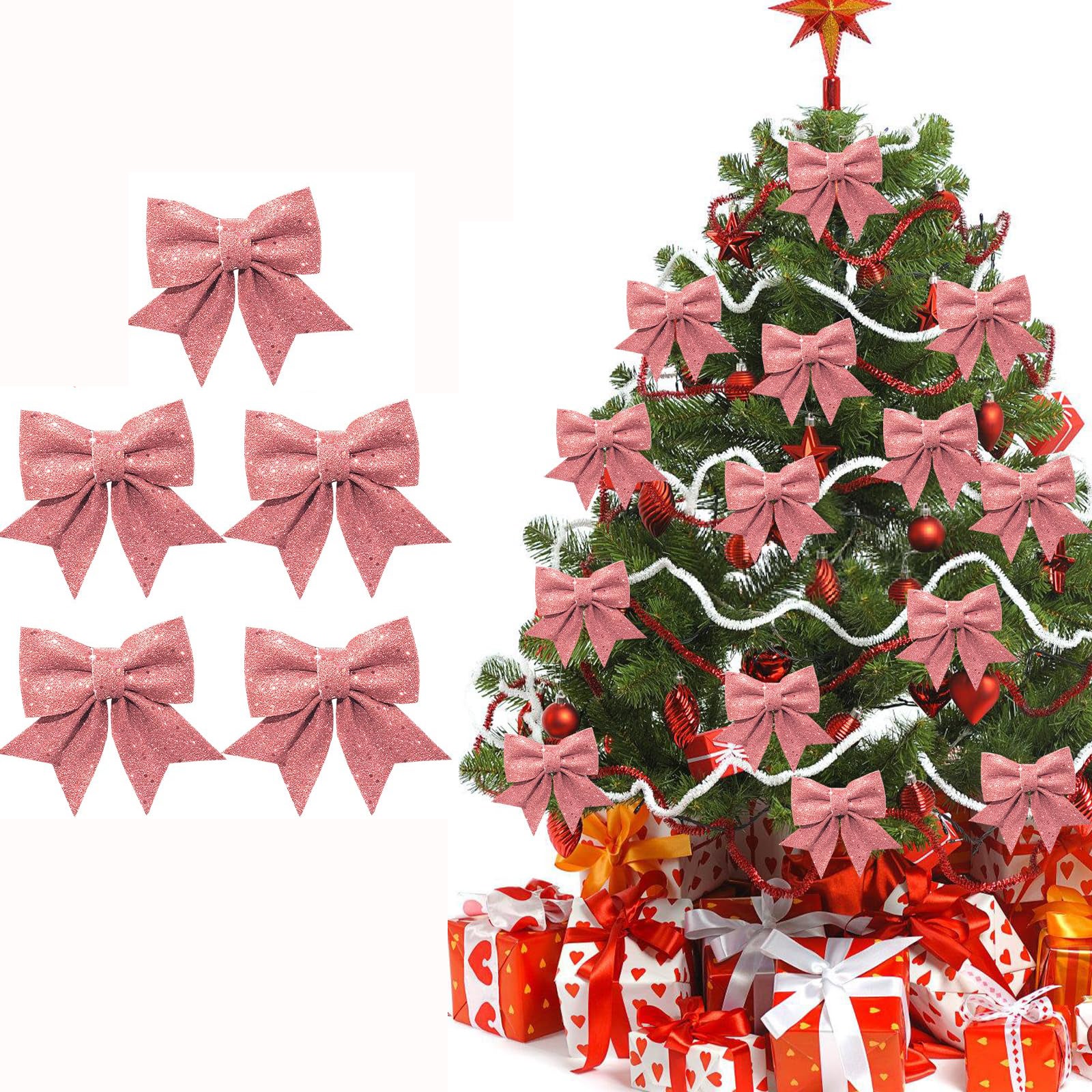 Lazo Grande Reutilizable Para Coronación De árbol De Navidad - Terciopelo Elegante, Longitud Ajustable, Para Puerta O Decoración