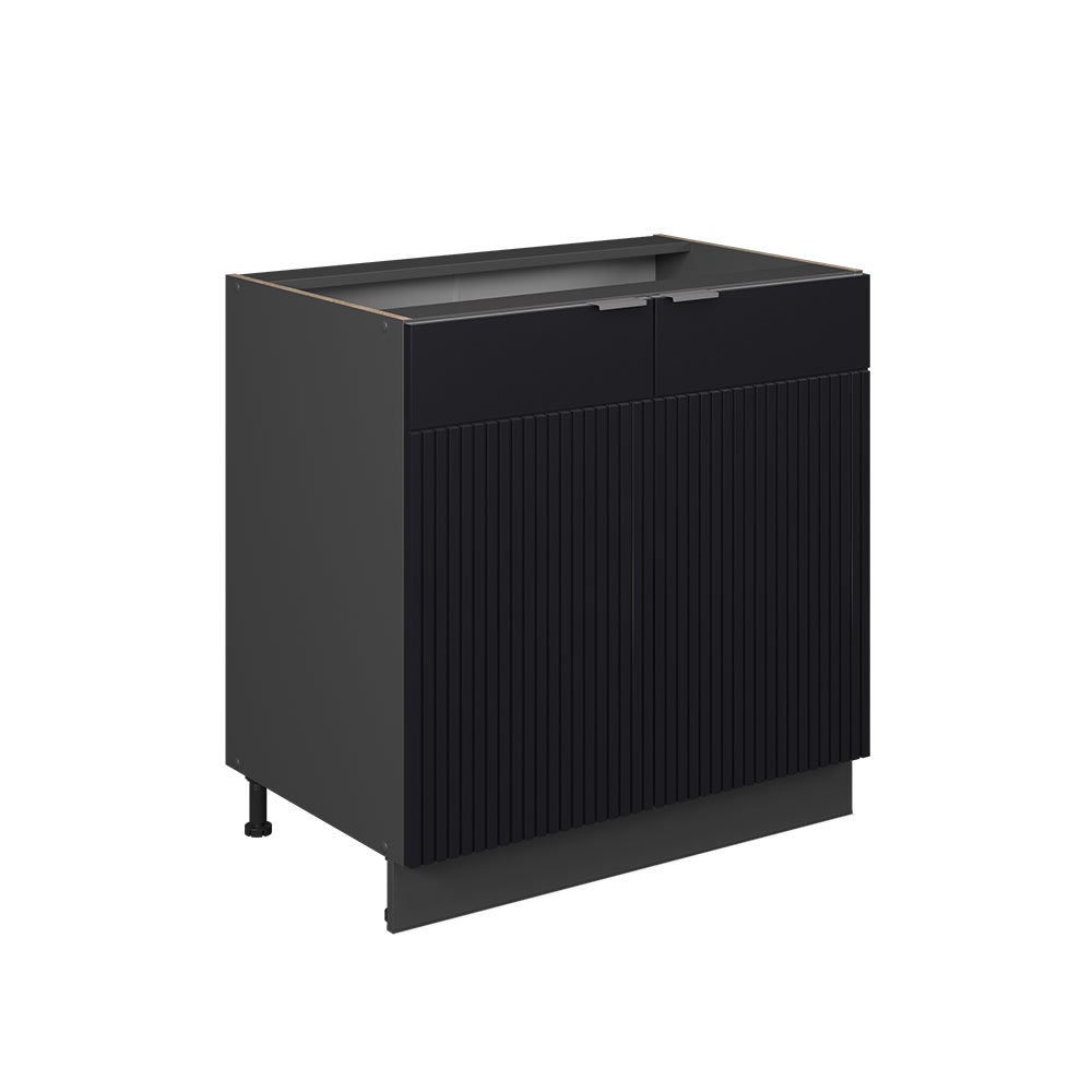 Vicco Szafka pod zlew Fame-Line, Czarne paski, 80 cm z półką, bez blatu roboczego