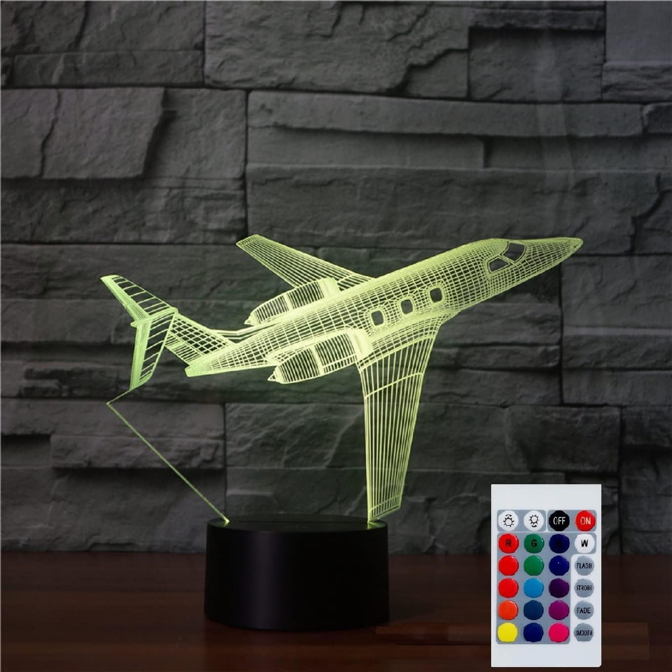 Lampka nocna 3D dla dzieci - Lampa LED z pilotem - 16 zmieniających się kolorów - Prezent na Boże Narodzenie lub urodziny dla dziecka