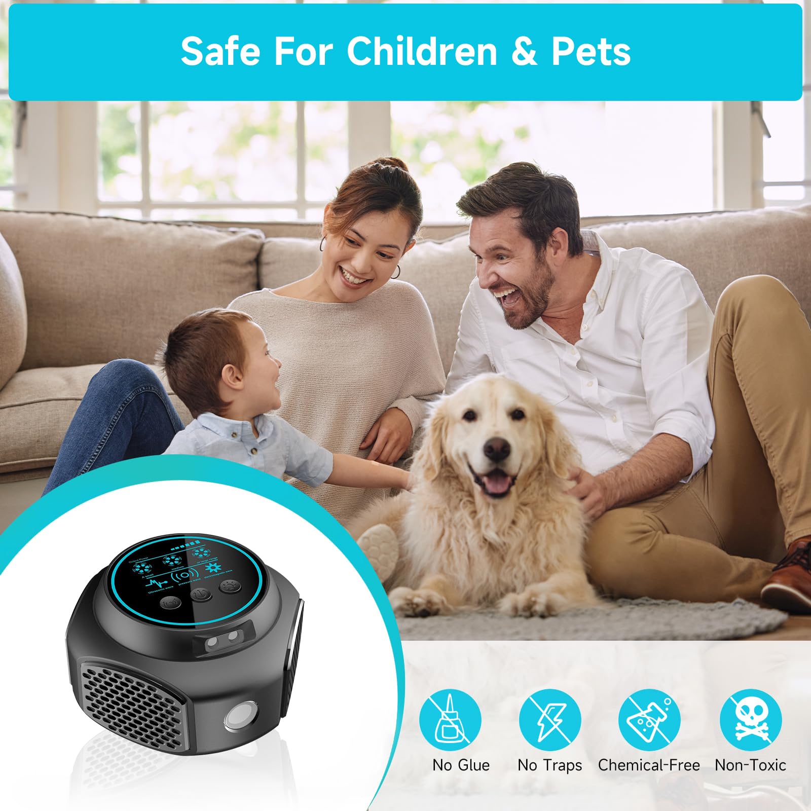 Répulsif ultrasonique professionnel à 360° pour souris et rats, sans produits chimiques, pour l'intérieur et l'extérieur - 5