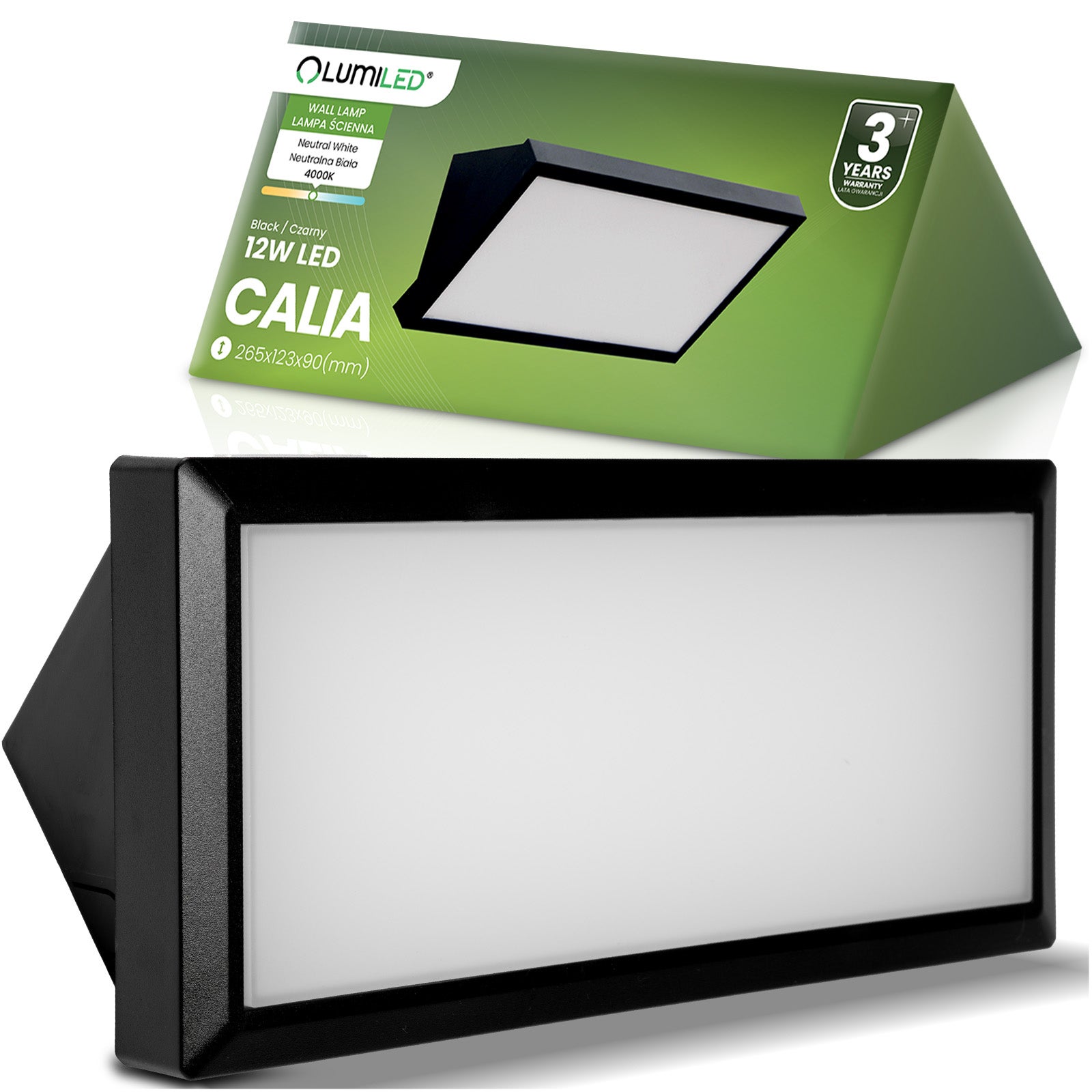 Lampa Ogrodowa Lumiled Zewnętrzna Kinkiet Elewacyjny 12W LED IP44 1 szt.